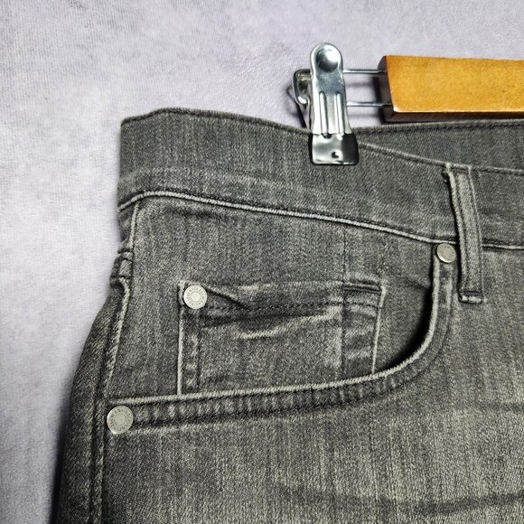 7 For All Mankind Slimmy Jeans Mens 36x34 Slim Fit Stretch Denim Dark Gray Wash - Picture 12 of 14